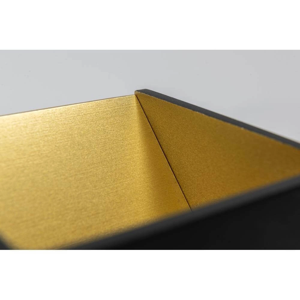 Quadratische Wandleuchte Fulda schwarz mit gold Artdelight 8719831736324