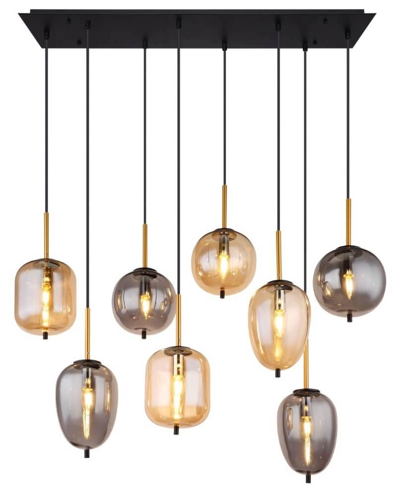 Hängelampe mit 8 Leuchten Blacky Schwarz Globo 9007371443703