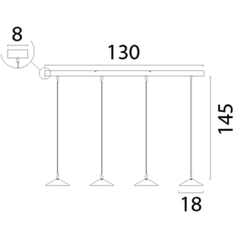 4-Licht Pendellampe Ceppo weißer Ø 18 cm Masterlight 8718121347356