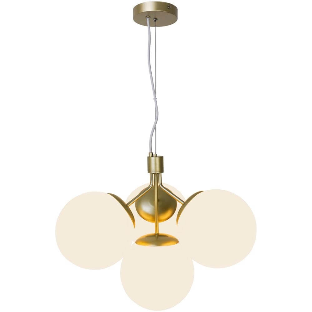 4-flammige Pendelleuchte Ivona Gold mit weißem Glas Nordlux 5704924005329