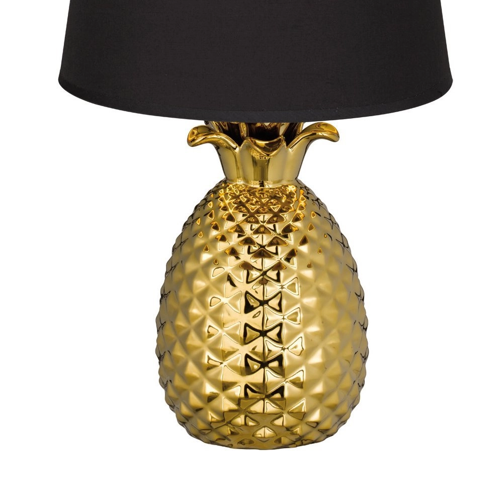 Tischlampe Pineapple 43 cm Gold mit Schwarz Trio 4017807377613