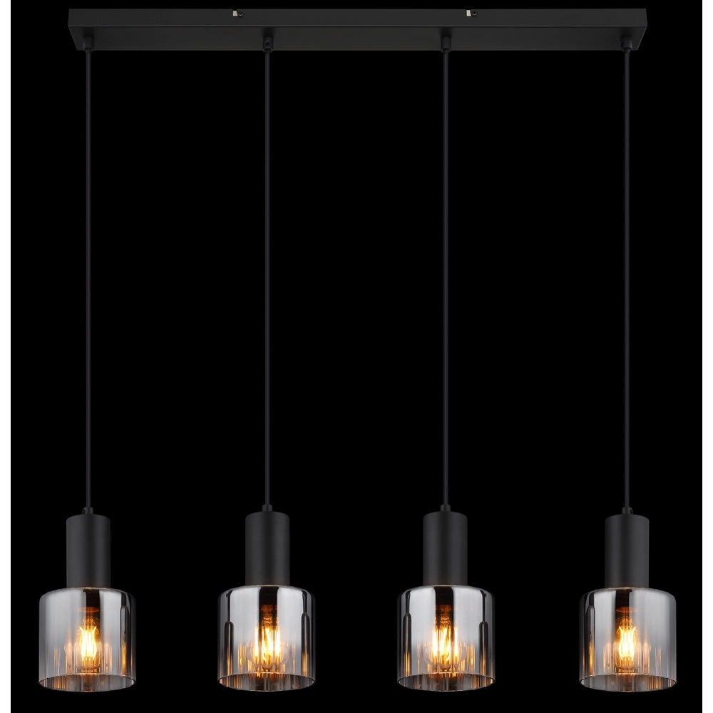 Design-Pendellampe Jack 4-Licht Schwarz Globo 9007371507832
