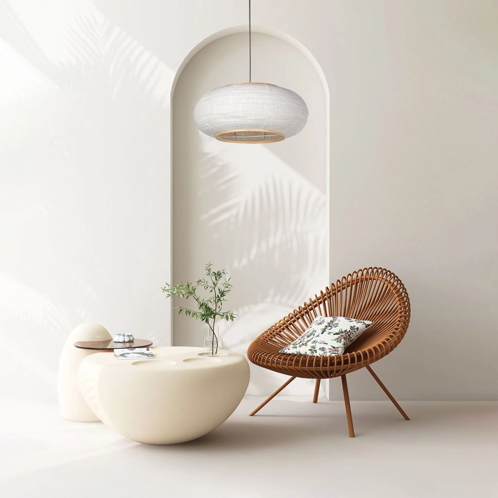 Pendellampe Silva Alba mit weißem Farbton Ø60 cm Steinhauer 8712746185355