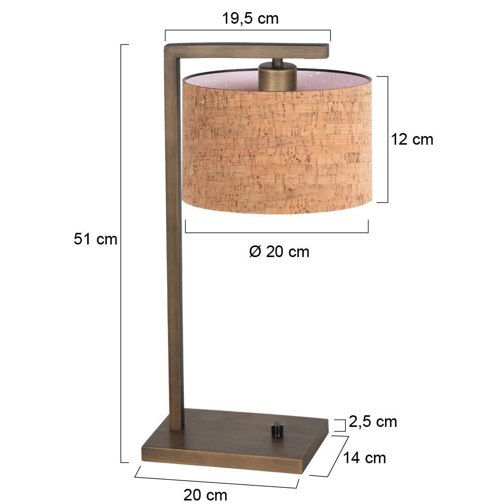 Tischlampe Stang mit Korkkappe Steinhauer 8712746189742