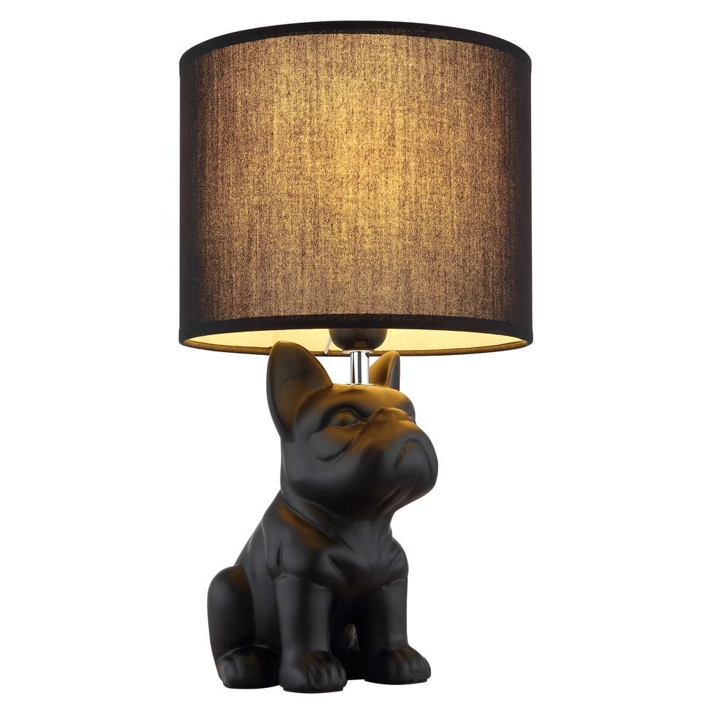 Tischlampe Dogo Hund Schwarz mit Mütze Globo 9007371566686