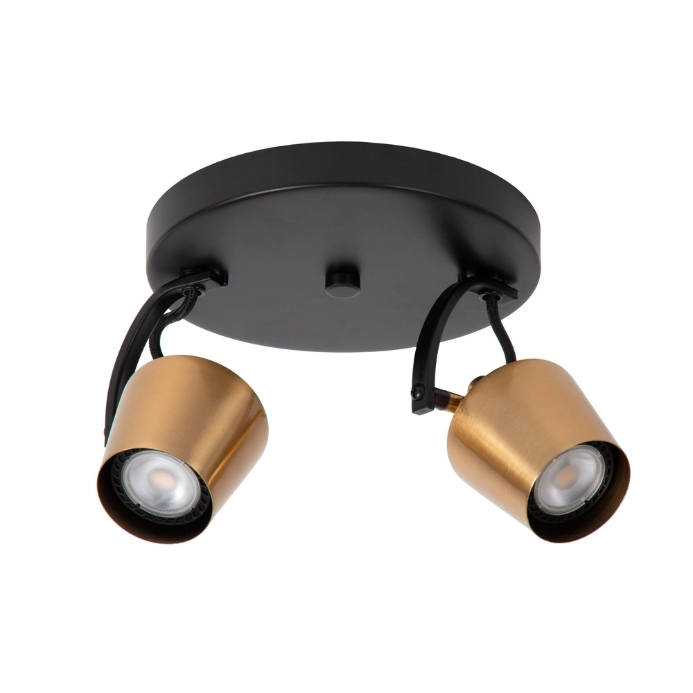 2-Licht Deckenlampe Emile Schwarz mit Gold