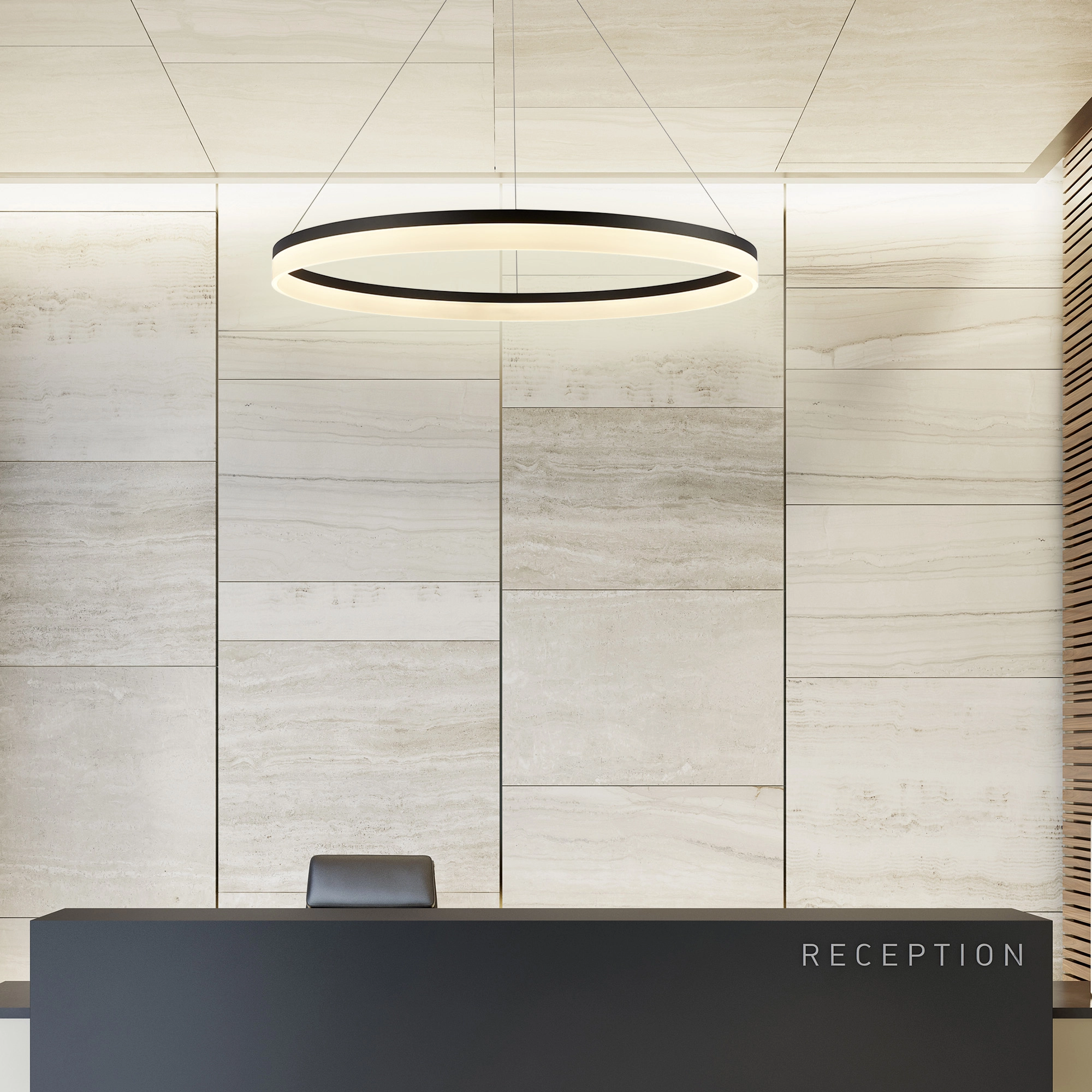 Elegante Pendellampe Ara Ø 100 cm schwarz Lyora 5053423307206