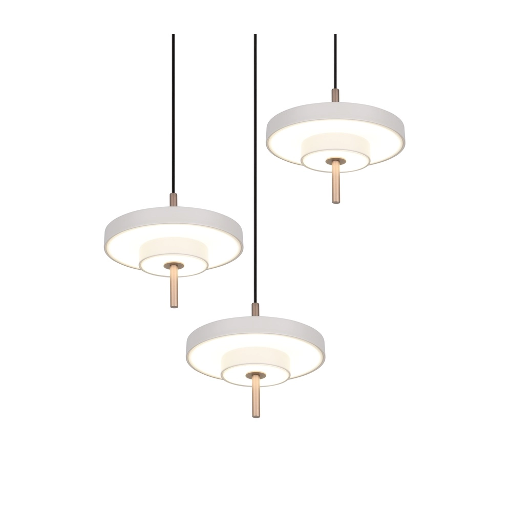 3-flammige Pendelleuchte Keaton Rund weiß Trio 4017807655407