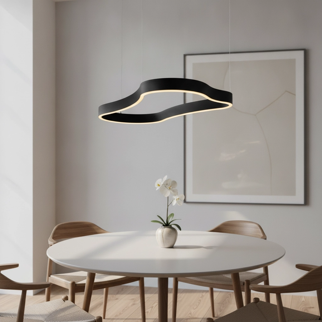 Pendelleuchte in natürlicher Form Dussa schwarz 90cm