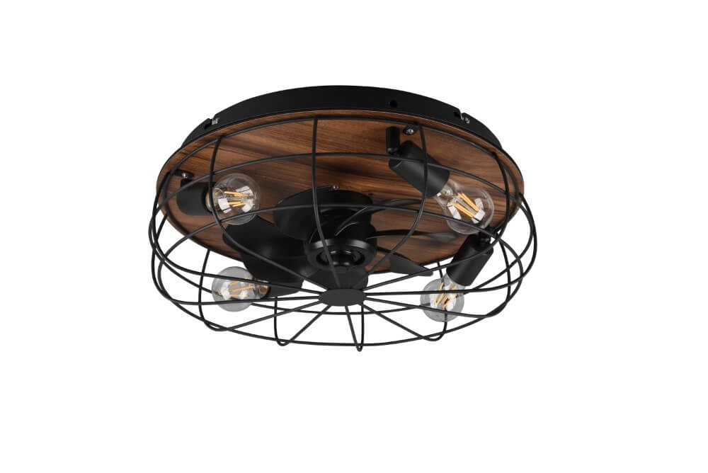 Deckenventilator Trondheim schwarz mit Holz Trio 4017807529586