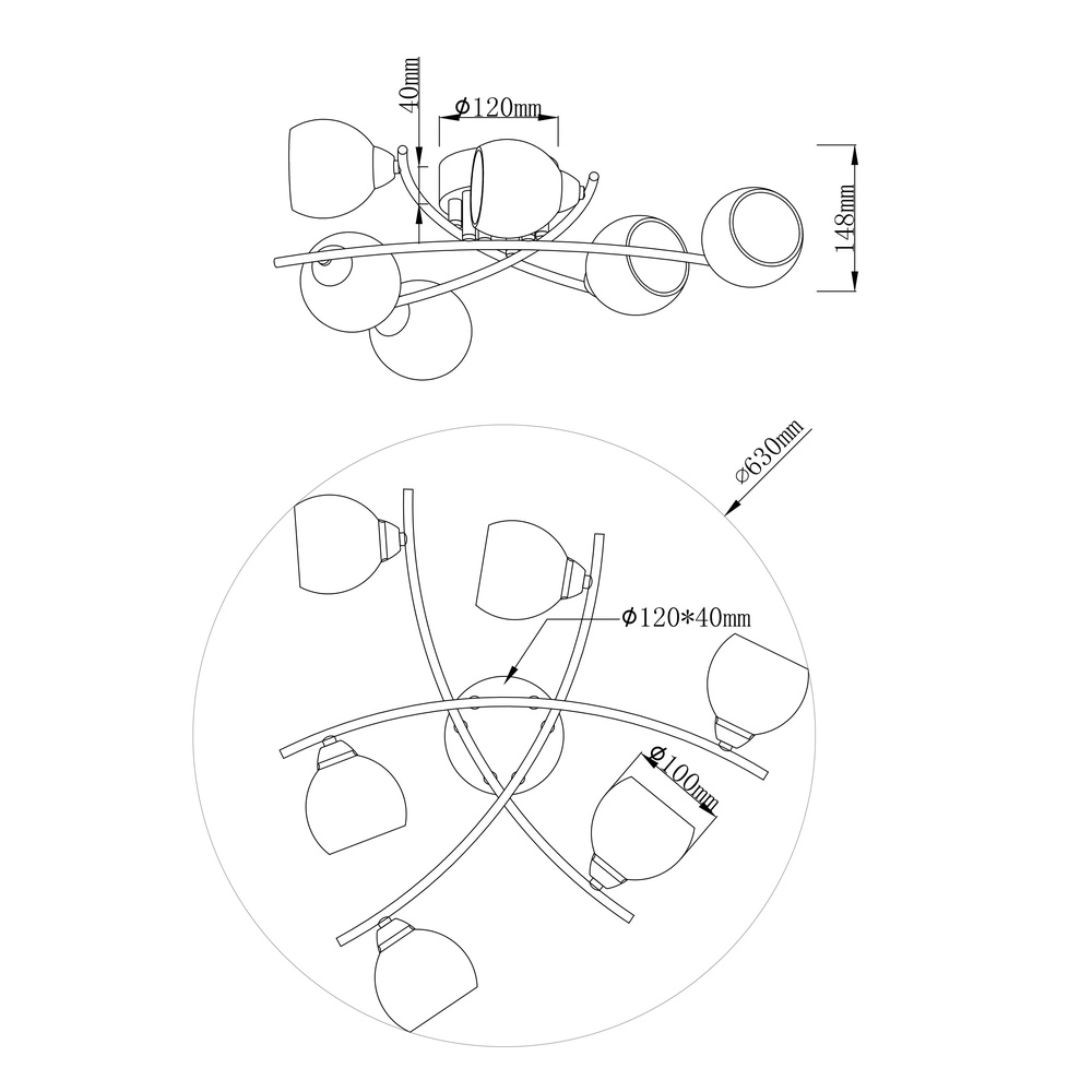 Deckenlampe Sarini Schwarz Globo 9007371377688