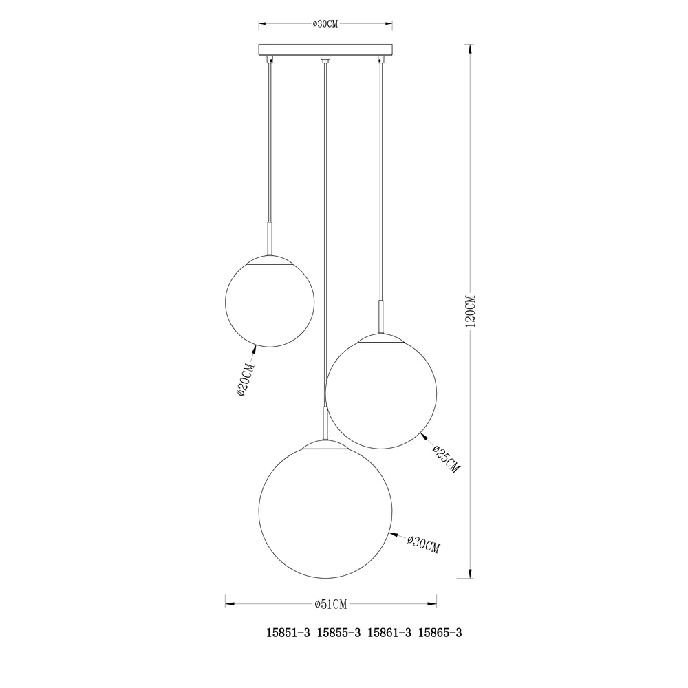 3-Licht Pendellampe Varus Nickel Globo 9007371383443