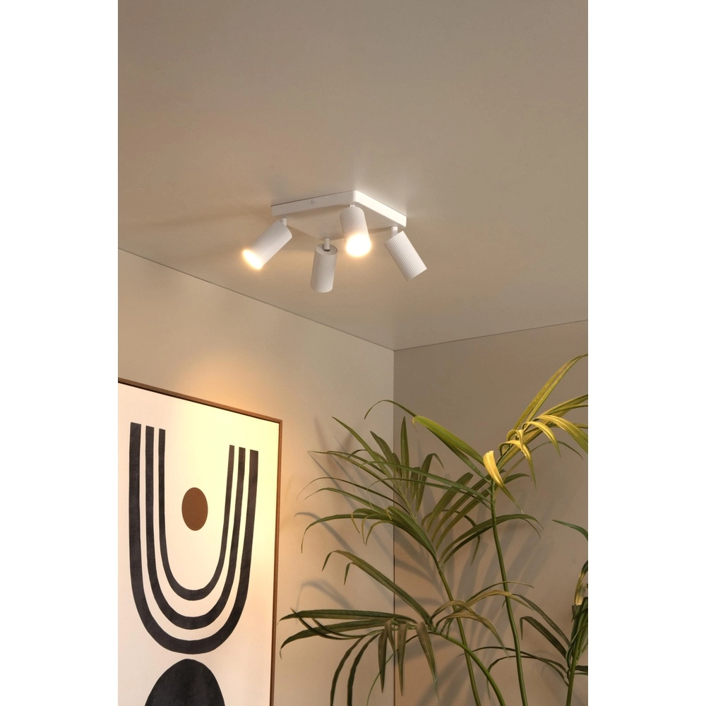Oberflächenmontierter Deckenspot Clubs 4-Licht weiß Lucide 5411212093530
