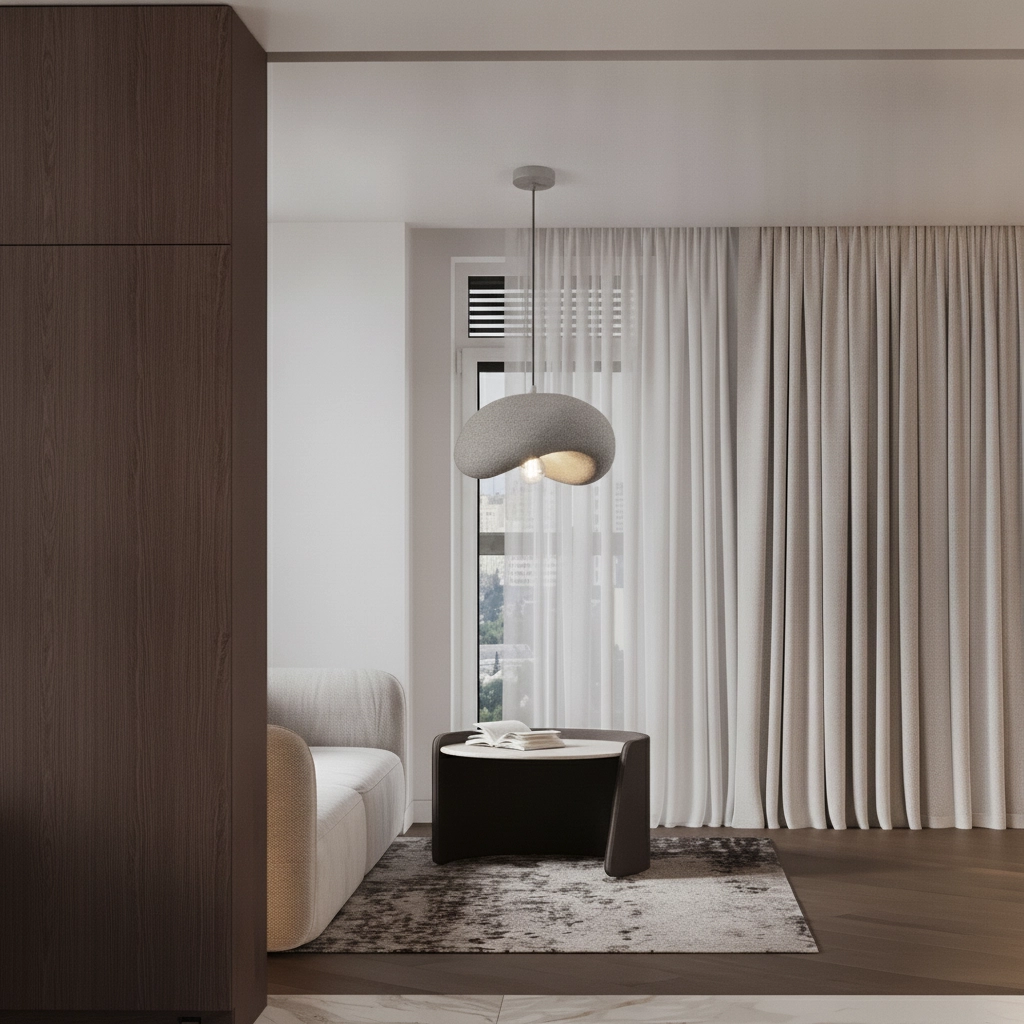 Moderne Pendellampe Bambel Grau