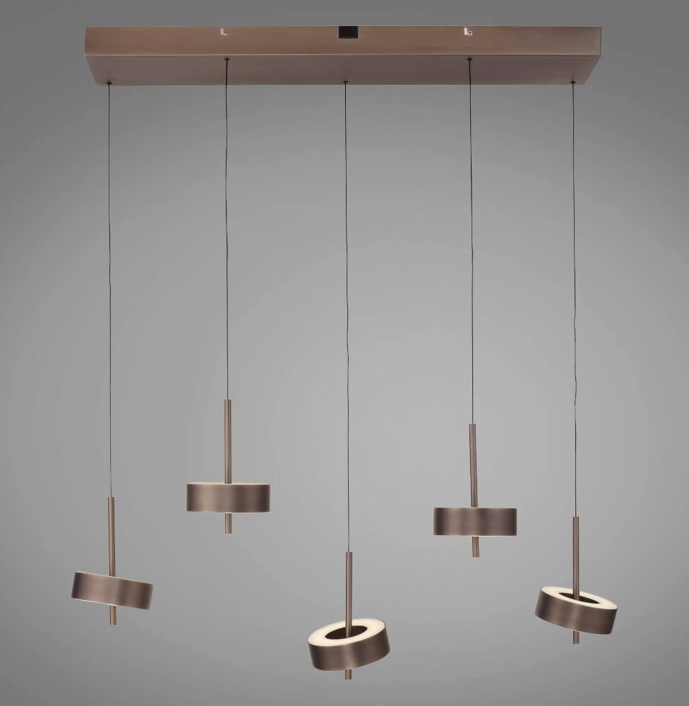 Hängelampe mit 5 Leuchten Q-Rotate braun modern Paul Neuhaus 4012248383179