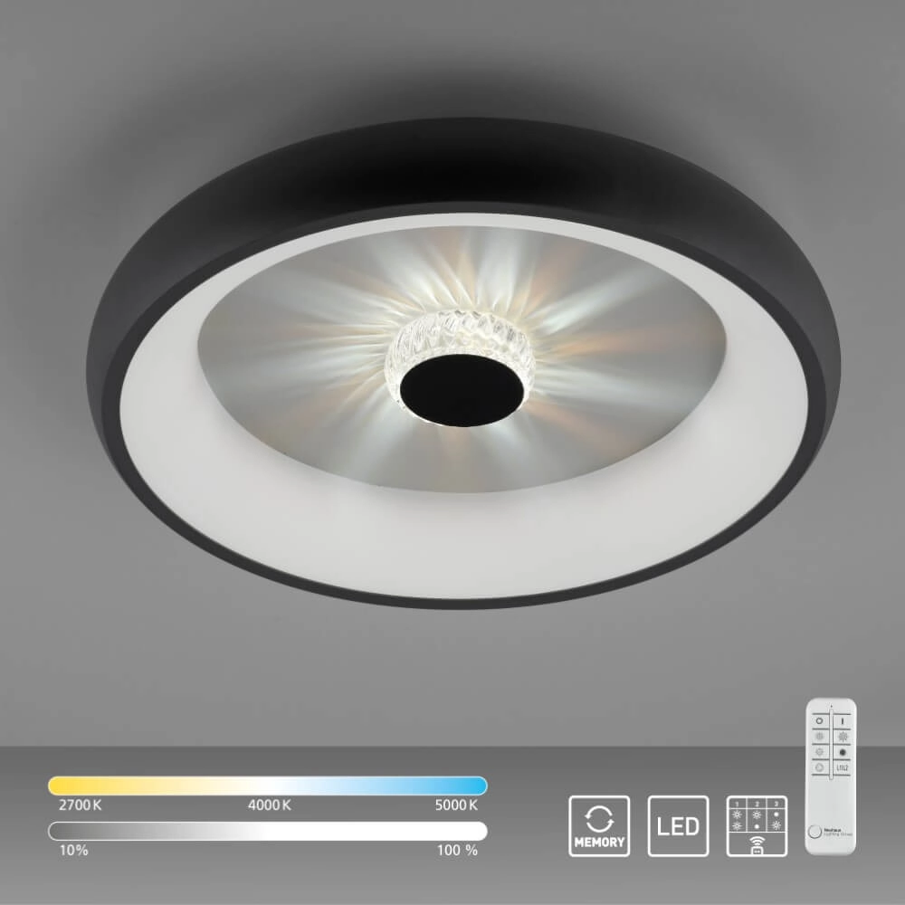 Runde Deckenleuchte Vertigo schwarz Ø 46,5cm Just Light 4043689994723