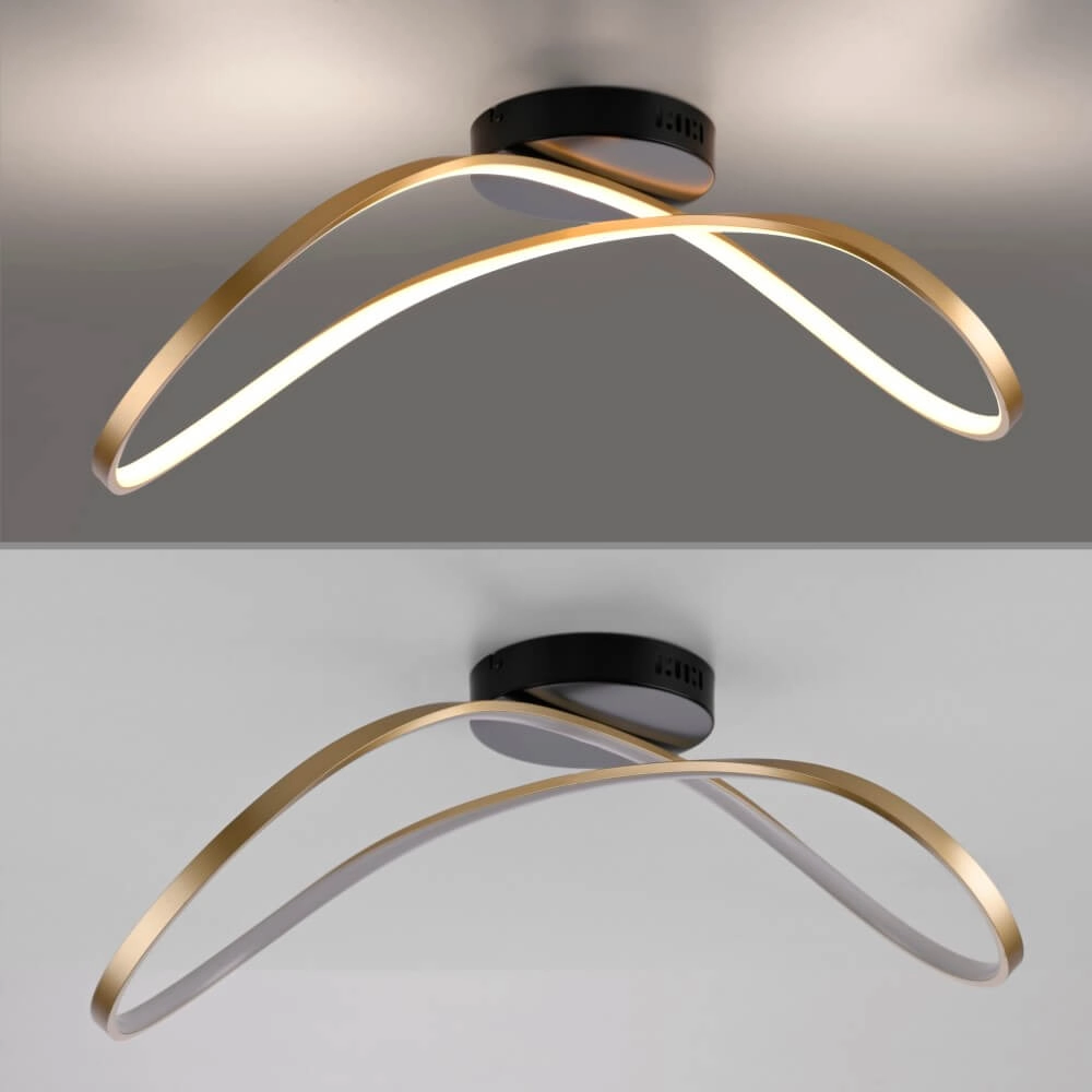 Designer-Deckenleuchte Okta messing/schwarz Just Light 4043689001940