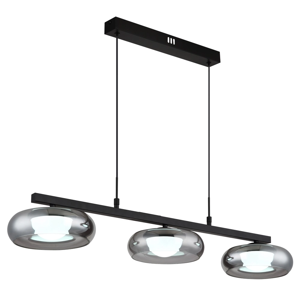 Design-Pendellampe Carlene 3-Licht Schwarz Globo 9007371566181