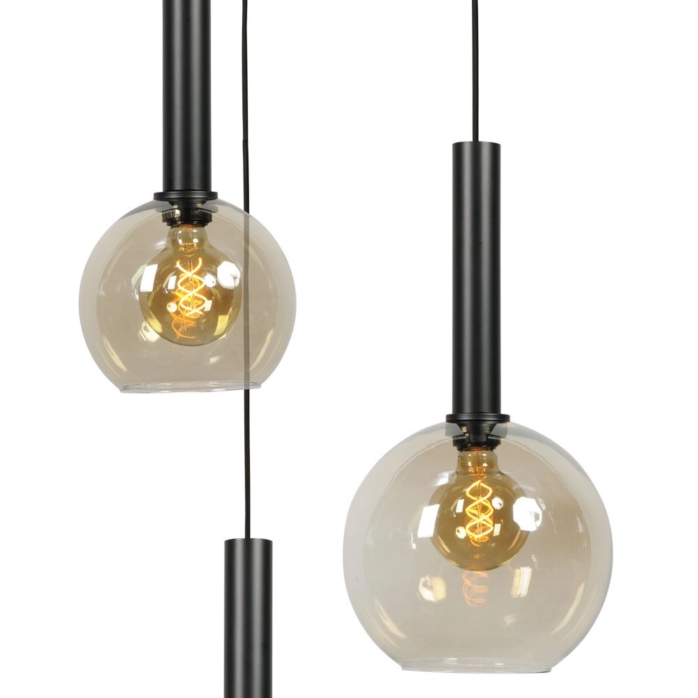 Schwarze Hängelampe Bella 3-flammig mit Glaskolben Masterlight 8718121257884