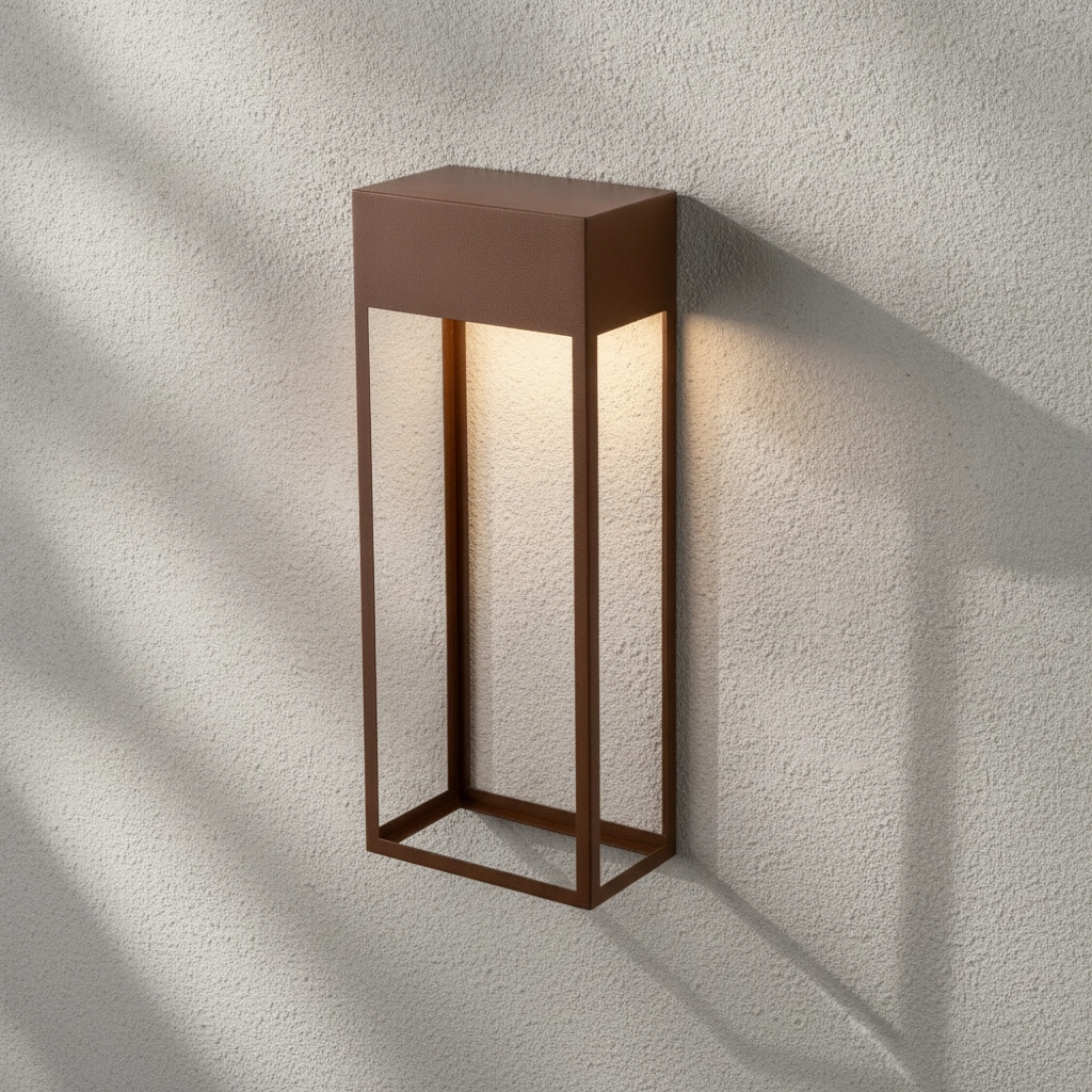 Schlanke Wandleuchte Moby Rostbraun