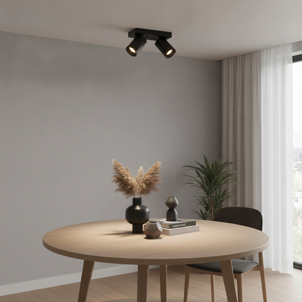 Deckenlampe Mega 2-flammig schwarz