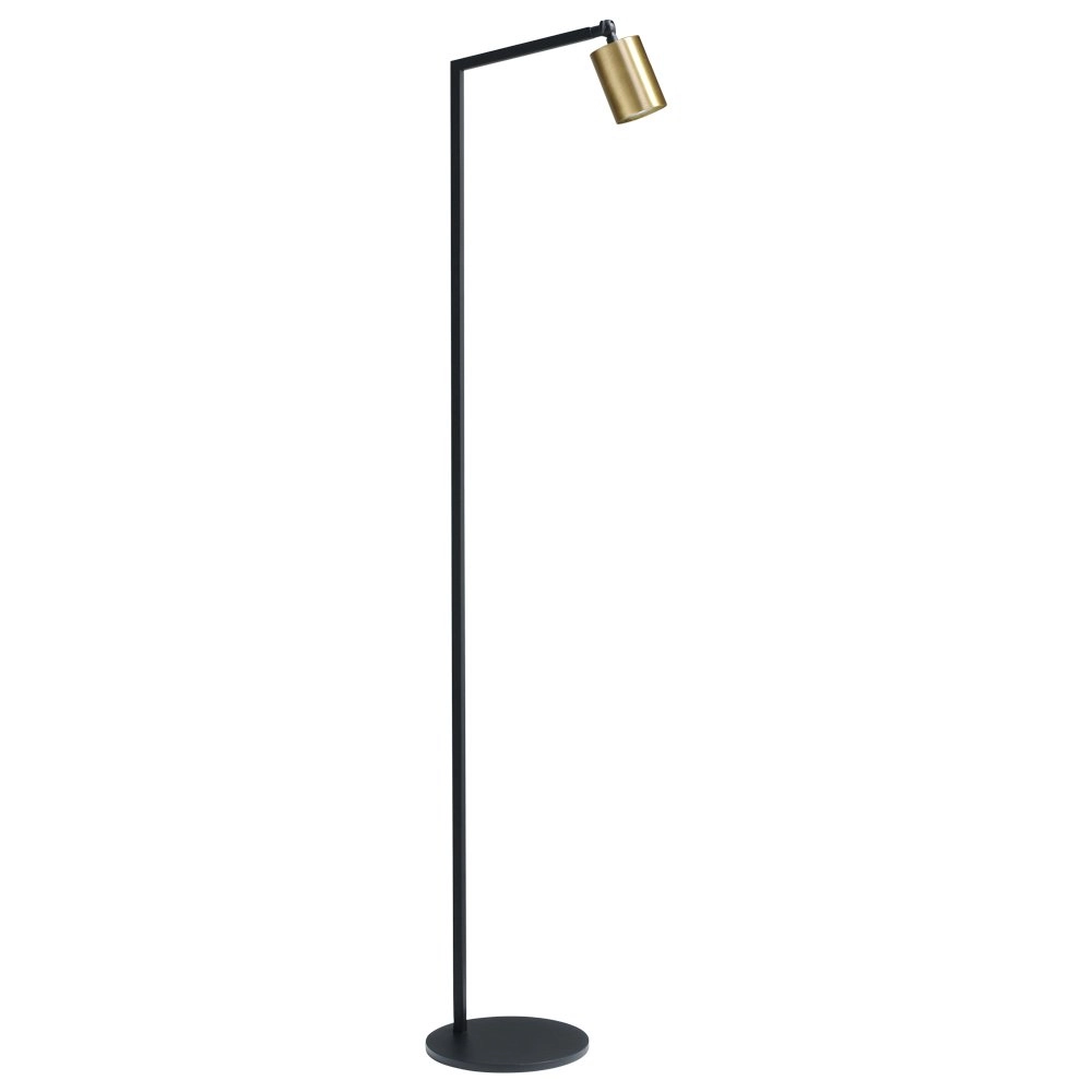 Schwarze Stehlampe Bounce mit goldenem Fleck