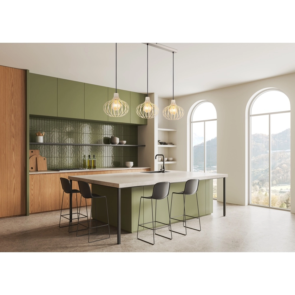 Design-Pendellampe Mateo 3-Licht Creme Globo 9007371519880