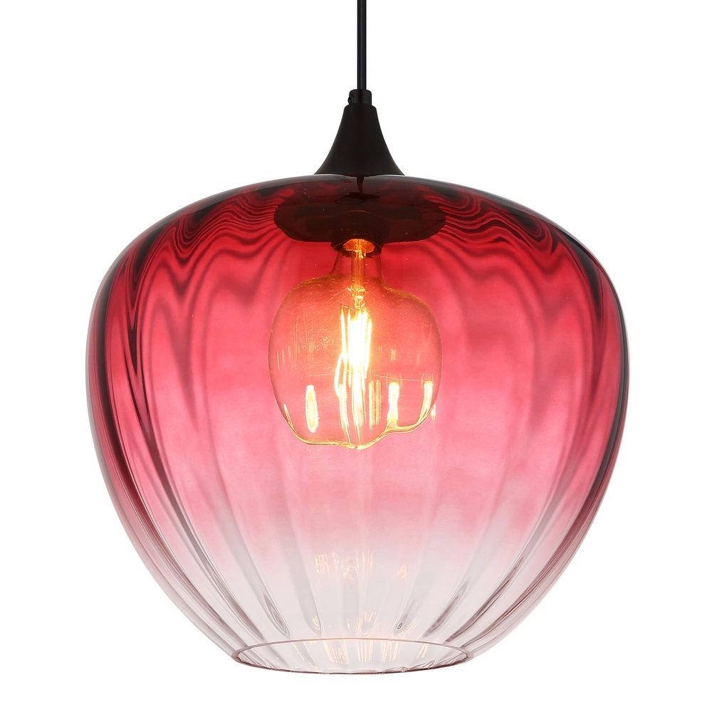 Pendellampe Sander Rotes Glas Globo 9007371515127