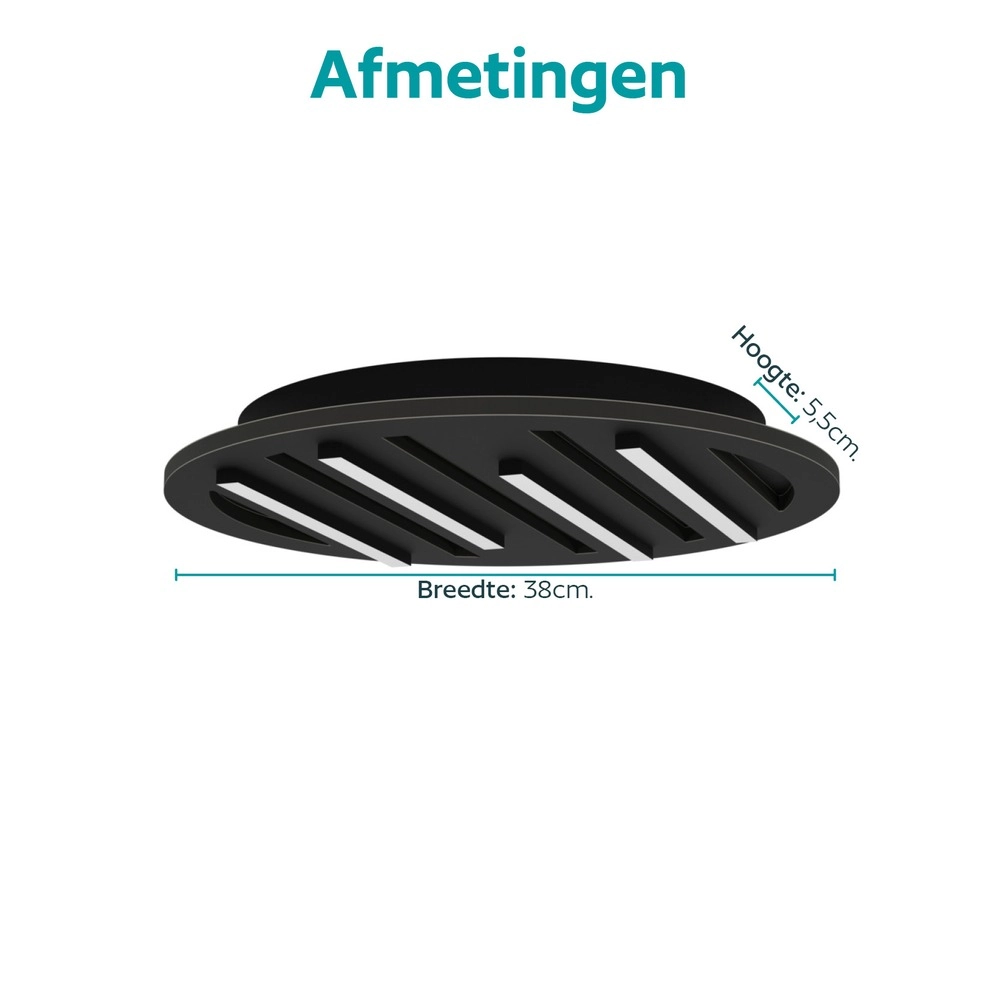 Intelligente Deckenbeleuchtung Pitrignani-Z rund Ø 38 cm schwarz Eglo 9008606390519