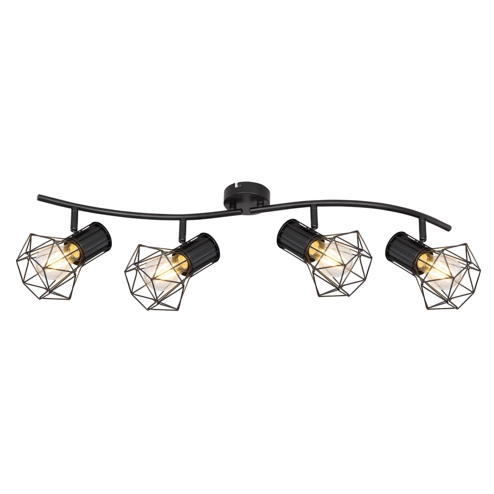 Deckenlampe Priska 4-Licht Schwarz Globo 9007371406173