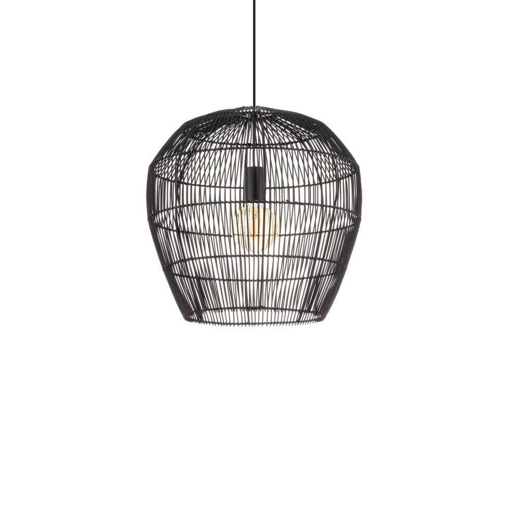 Rattan Pendelleuchte Haiti S Ø 43cm schwarz Lyora 5903139111669