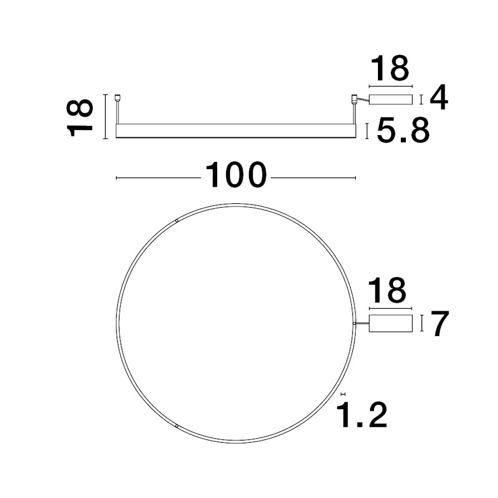 Deckenlampe Motif schwarz Ø 100cm Lyora 5212017443021