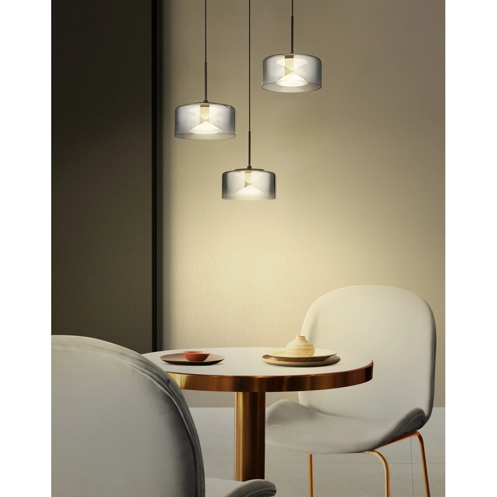 Design-Pendellampe Belinda 3-Licht Schwarz Globo 9007371531318