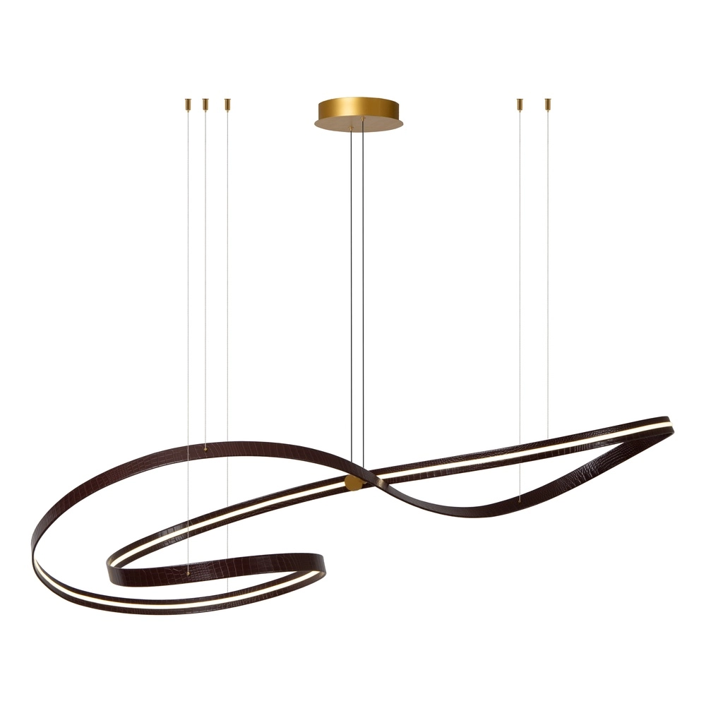 Moderne LED-Pendellampe Slalom Kaffeebraun mit Wirkung Premium by Lucide 5411212135148