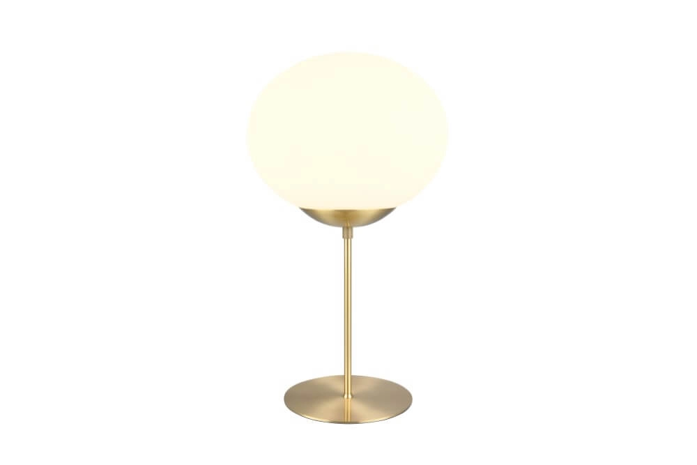 Tischlampe Fomento Ø 30 cm – Messing mit weißem Glas Trio 4017807616170