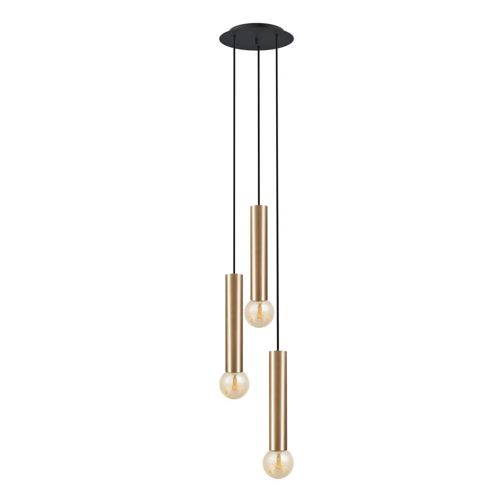 Hängelampe mit 3 Leuchten Baton Gold