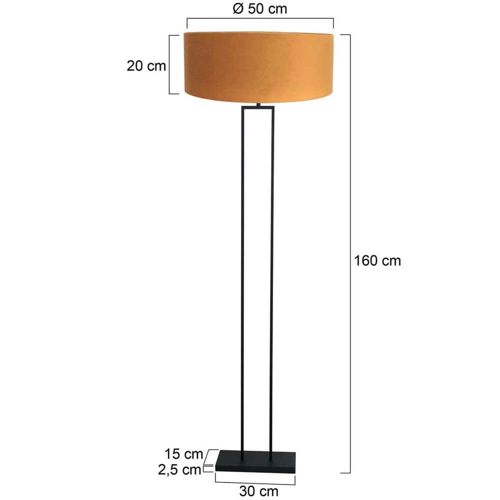 Stehleuchte 160cm Stang schwarz mit goldener Kapuze Steinhauer 8712746173857