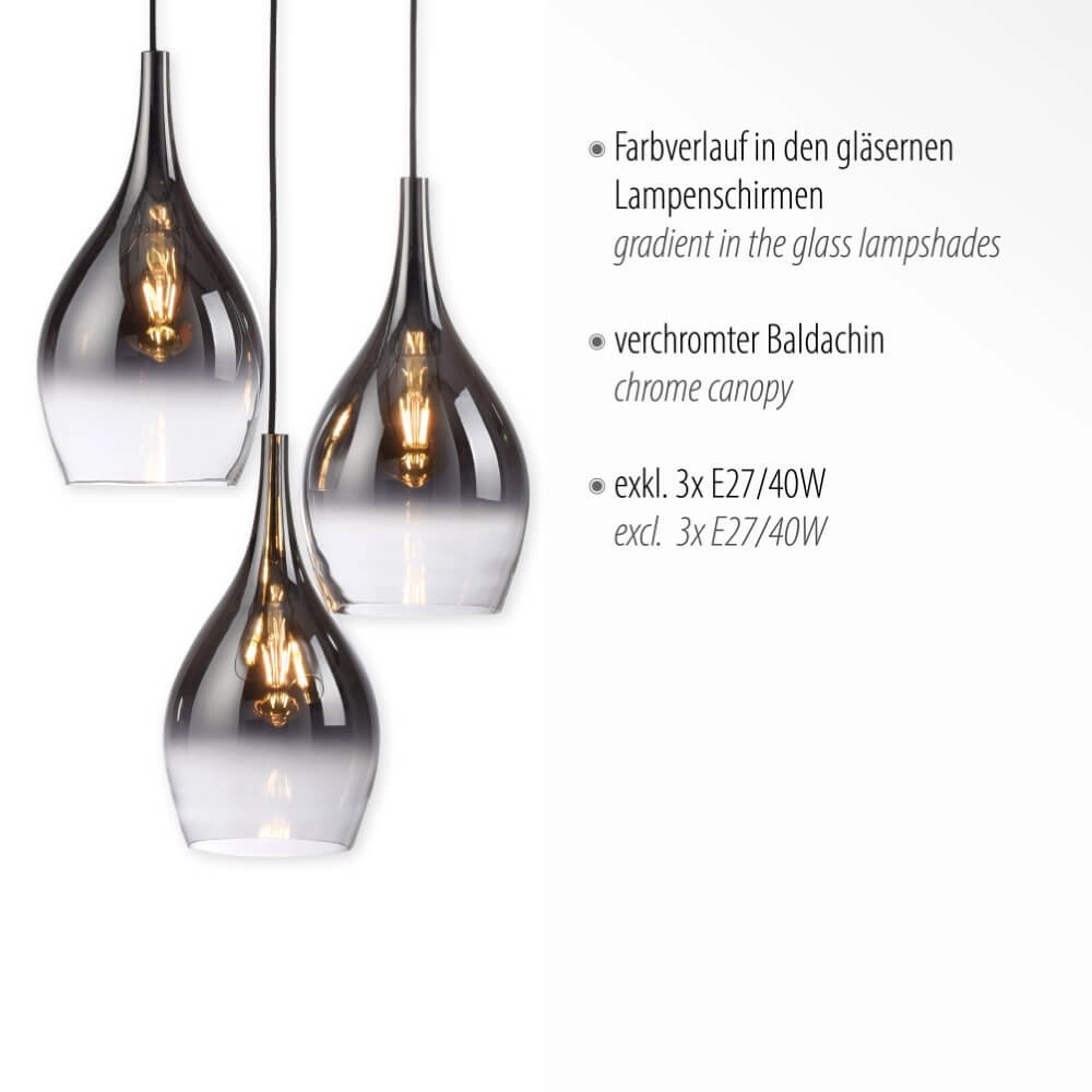 Moderne Hängelampe Pilua 3-flammig rund Paul Neuhaus 4012248366097