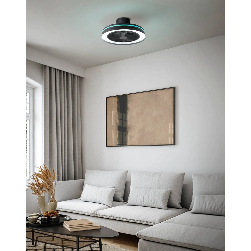Schwarzer Deckenventilator Vallonia Ø 48cm Eglo 9002759352172