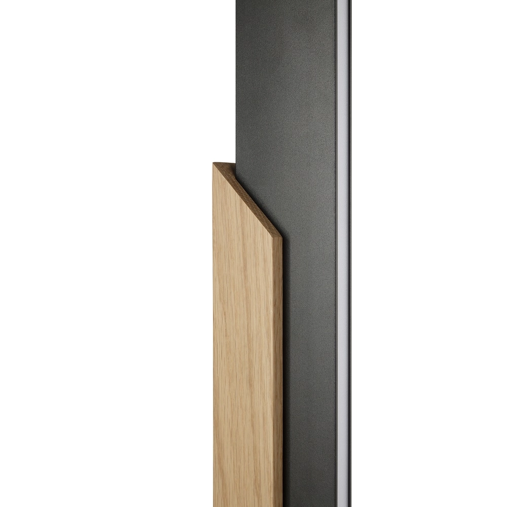 Design-Stehlampe Arcus Schwarz mit Holz Brilliant 4004353463532