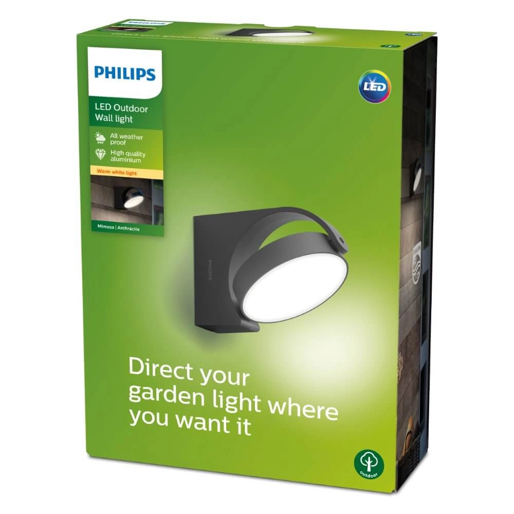 Wandlampe Mimosa Anthrazit Philips 8719514477254