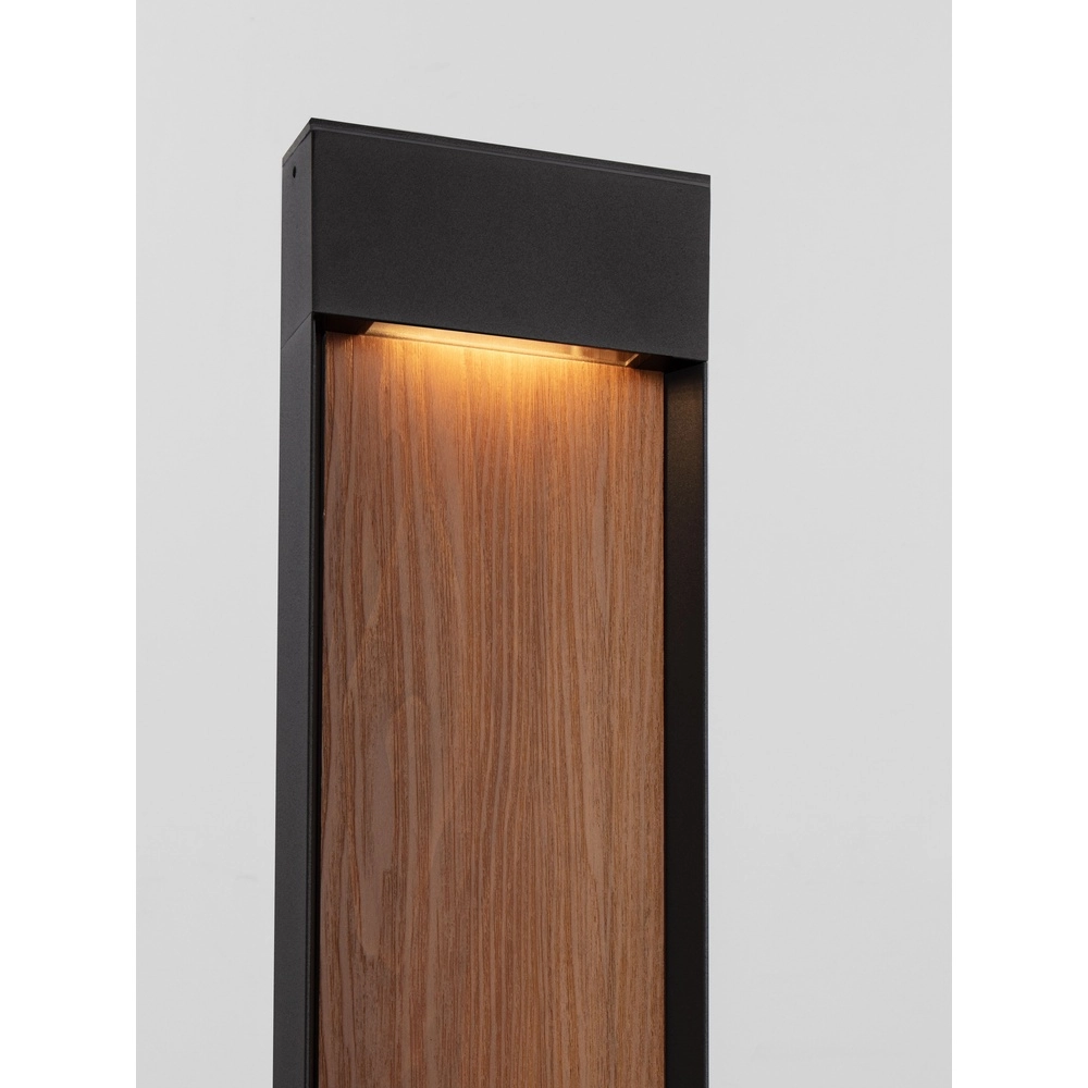 Design-Gartenlampe Noray Schwarz mit Holz 78cm - 2700K Lyora 5212063504332