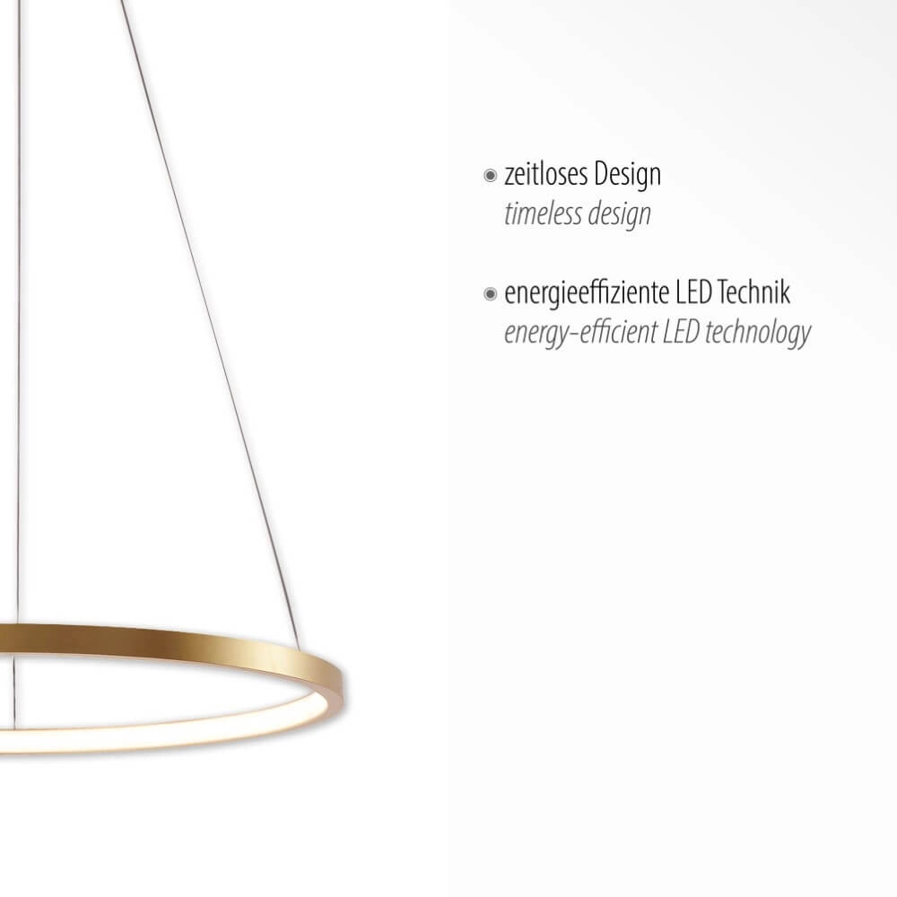 Runde Hängelampe Circle Gold Ø 39cm Just Light 4043689960391