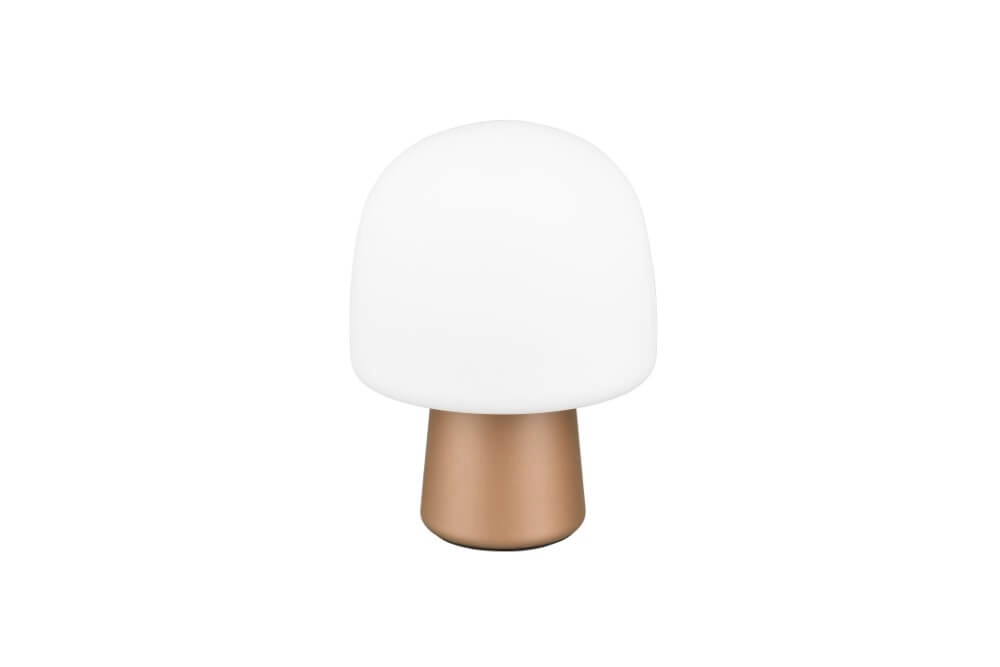 Pilz-Tischlampe Steen Kaffee mit weißem Glas Trio 4017807616477