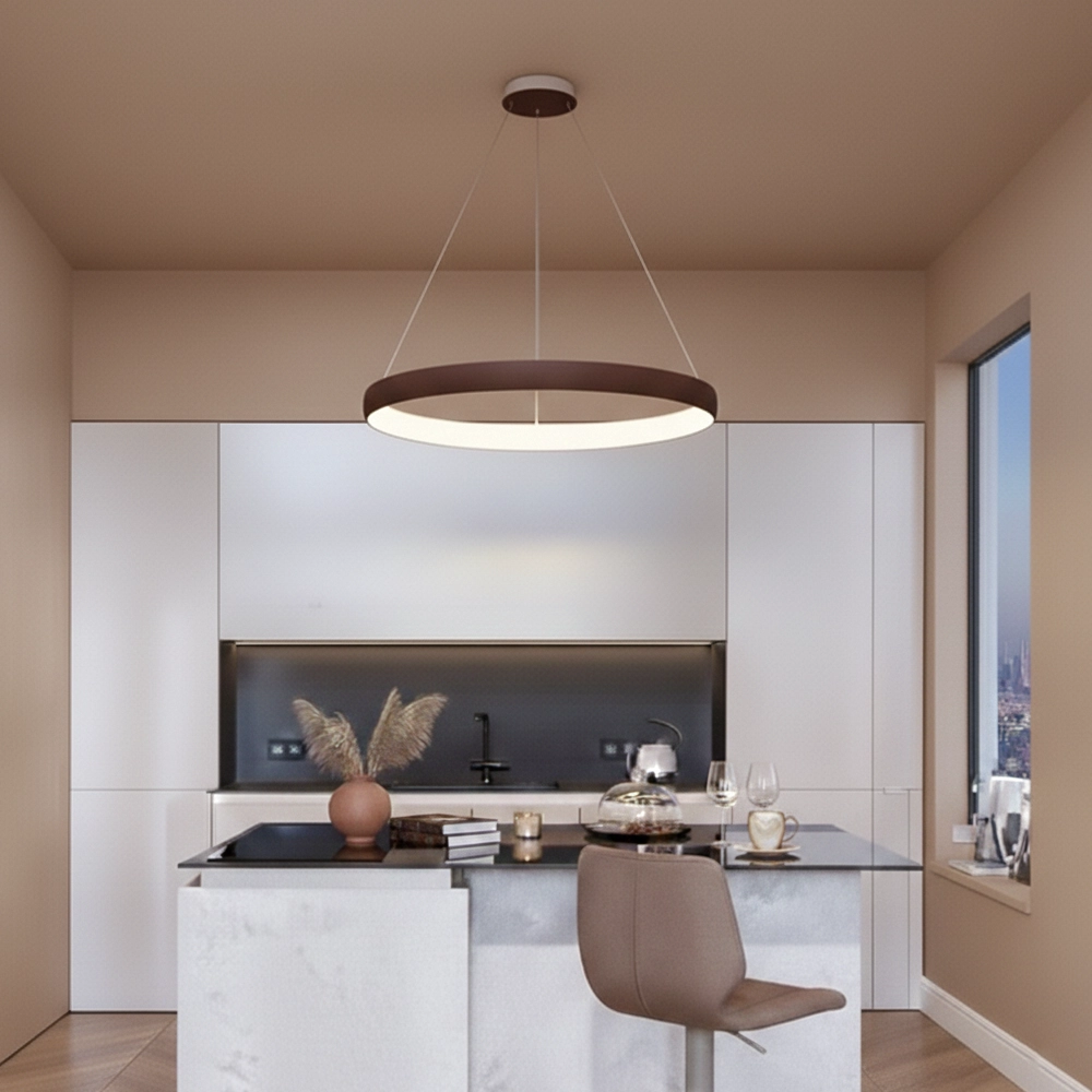 Design-Pendelleuchte Albi kaffeebraun Ø 81cm