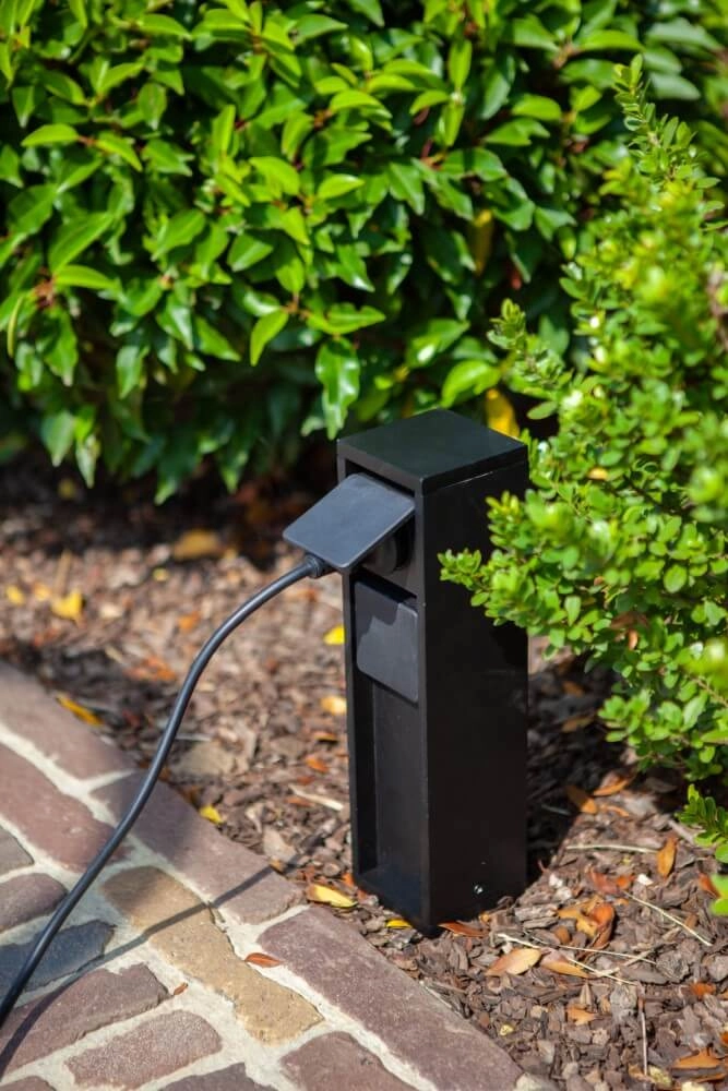Außensteckdose Mains schwarz Typ F(NL) Lutec 6939412087405