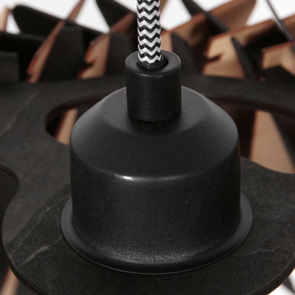 Schwarze Hängelampe aus Holz Maze Ø 46cm Steinhauer 8712746166293