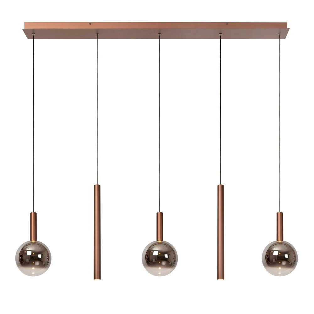 Design-Pendellampe Jasmine Kupfer-5-Lampen Premium by Lucide 5411212741301