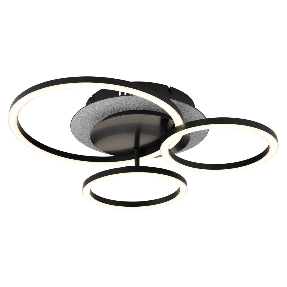 Schwarze Deckenlampe Norberto 3 Ringe Globo 9007371572830