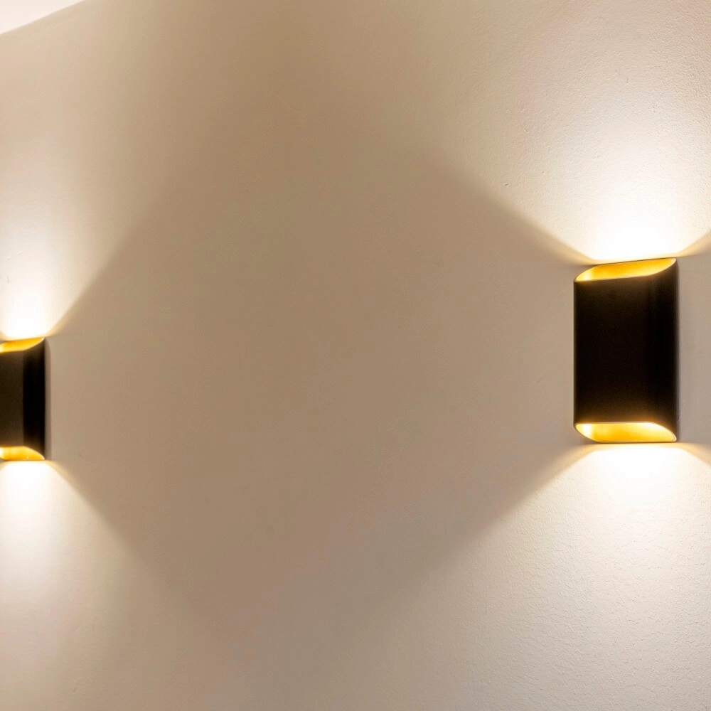 Wandleuchte Diaz L Schwarz mit Gold Artdelight 8720701100299